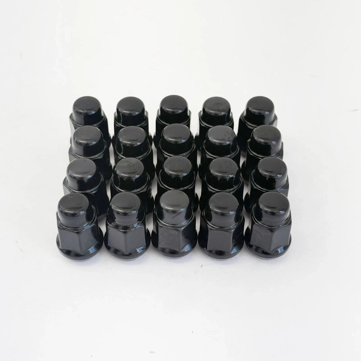 Bulge Acorn Lug Nuts 1/2"-20 – 60° Conical Seat, 3/4" Hex (20 Pack) – Black view 3