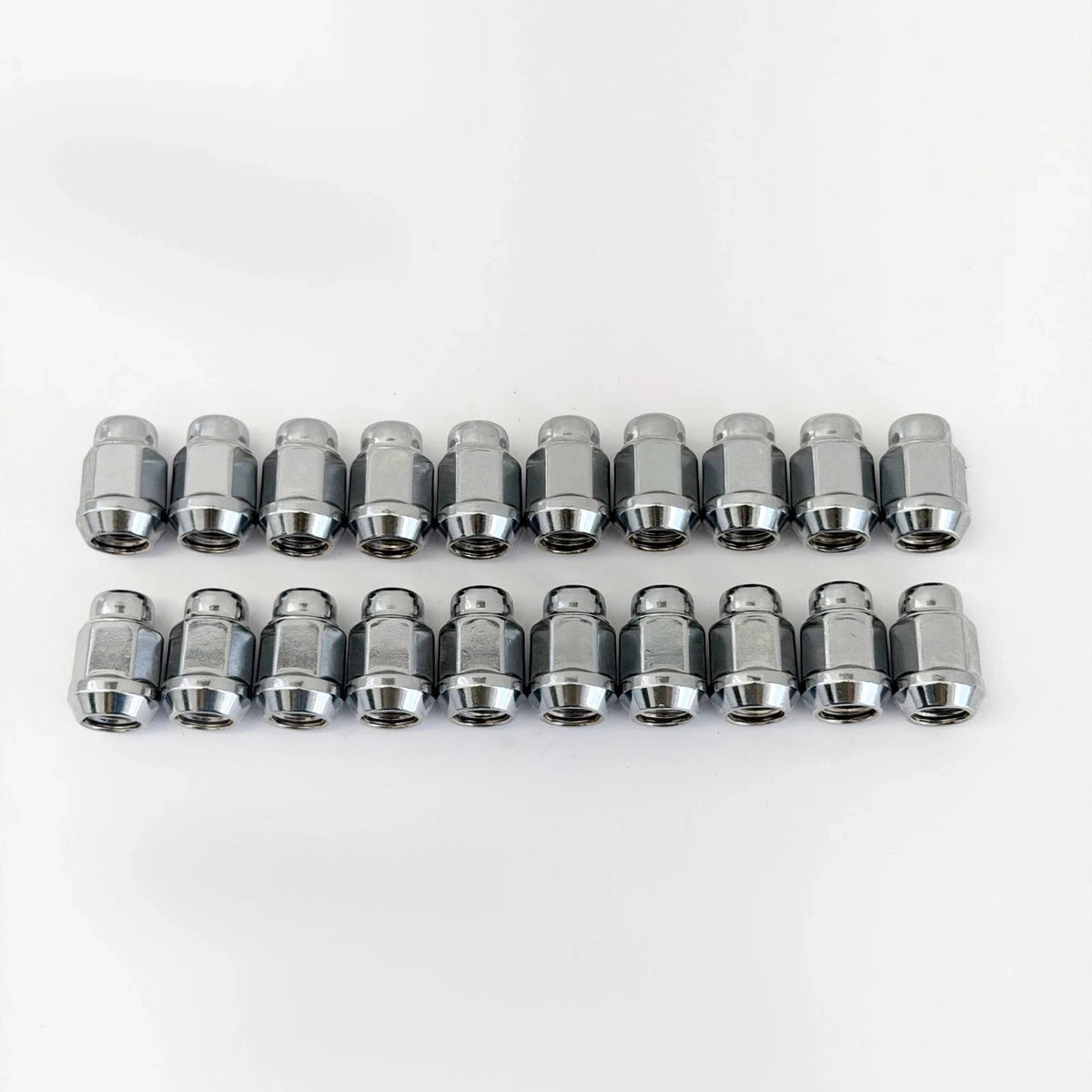 Bulge Acorn Lug Nuts M12x1.50 – 60° Conical Seat, 3/4" Hex (20 Pack) – Chrome view 3