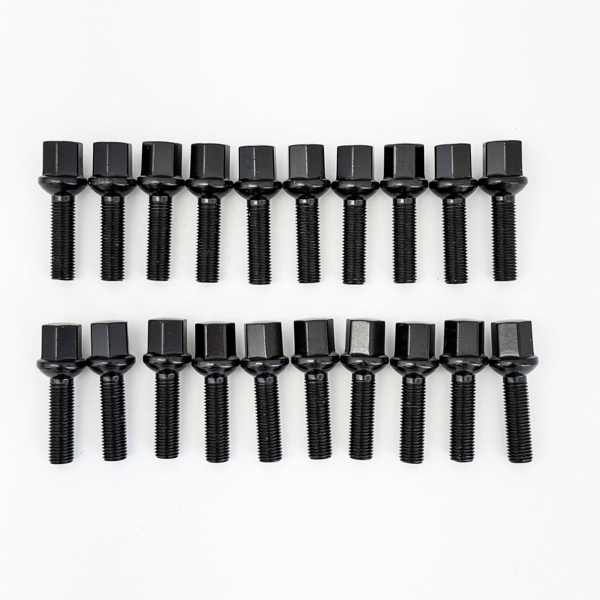 Lug Bolts M12x1.50 40mm – R12 Ball Seat, 17mm Hex (20 Pack) – Black view 5