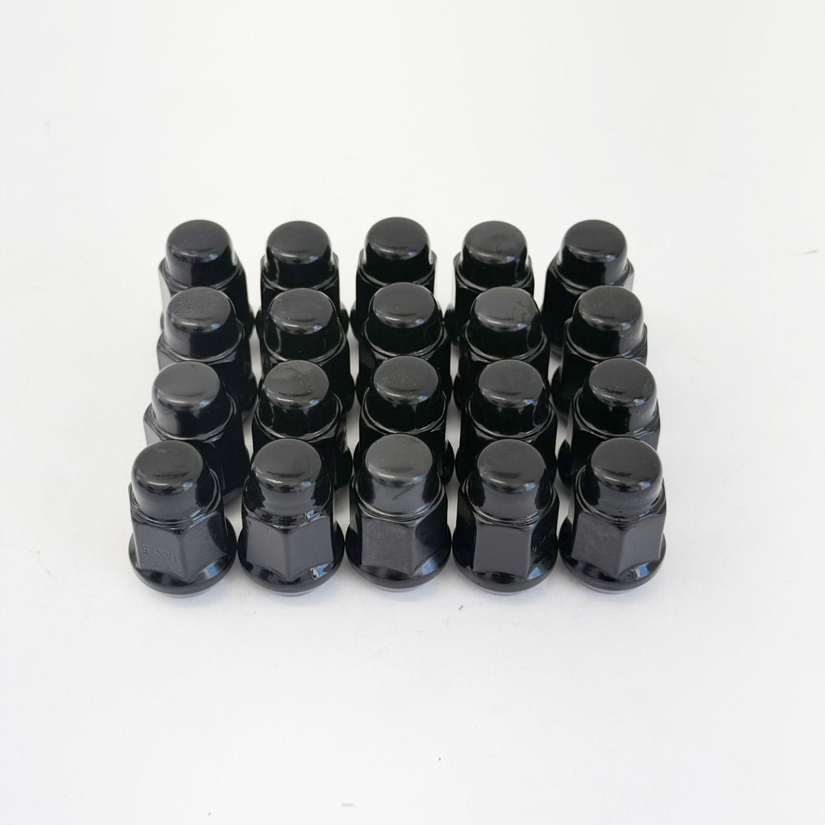 Bulge Acorn Lug Nuts 7/16"-20 – 60° Conical Seat, 3/4" Hex (20 Pack) – Black view 3