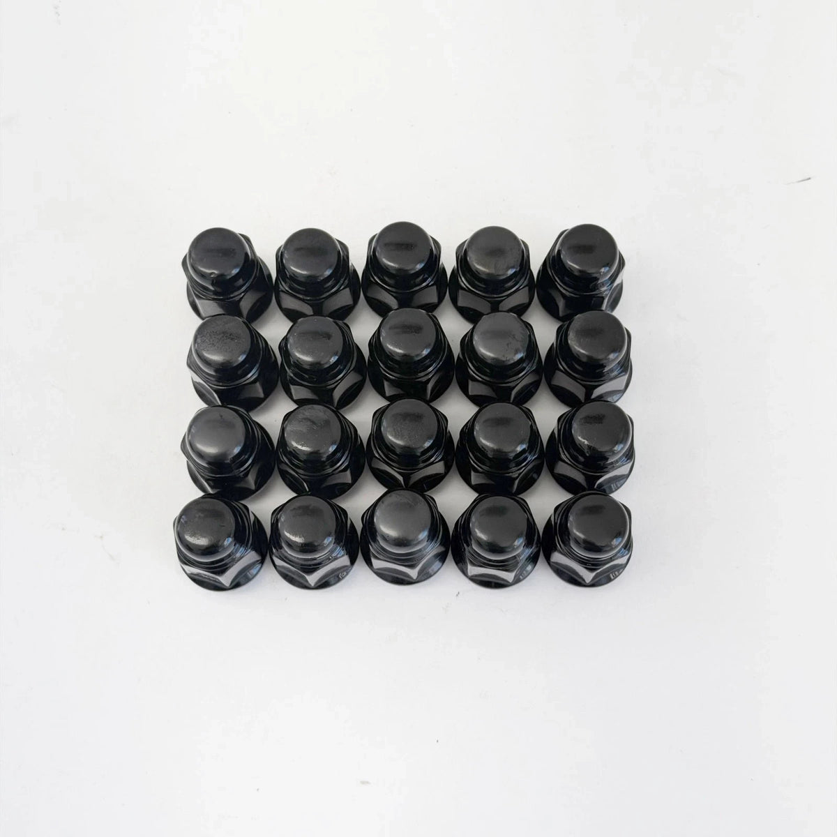 Bulge Acorn Lug Nuts M12x1.50 – 60° Conical Seat, 3/4" Hex (20 Pack) – Black view 3