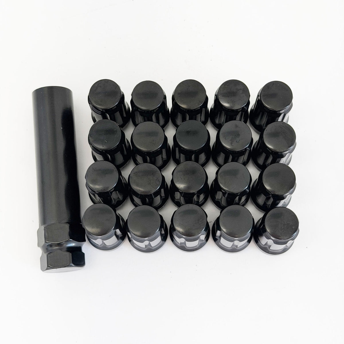 Tuner Spline Lug Nuts M14x1.50 – 60° Conical Acorn (20 Pack + Key) – Black view 2