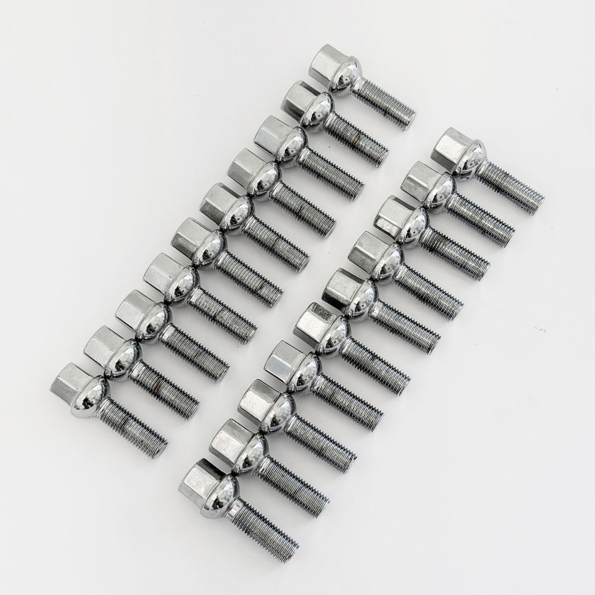 Lug Bolts M12x1.50 35mm – R12 Ball Seat, 17mm Hex (20 Pack) – Chrome view 6