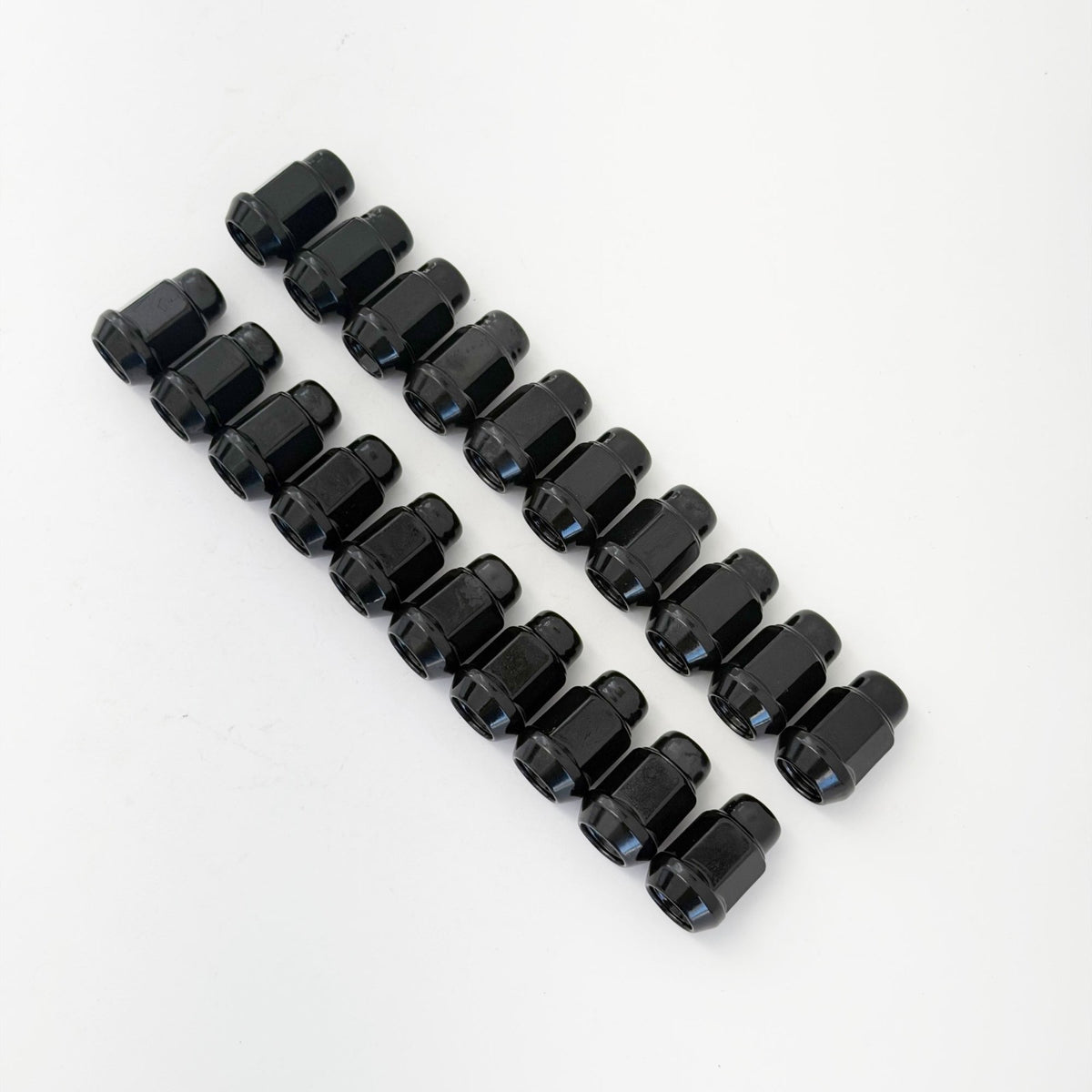 Bulge Acorn Lug Nuts 7/16"-20 – 60° Conical Seat, 3/4" Hex (20 Pack) – Black
