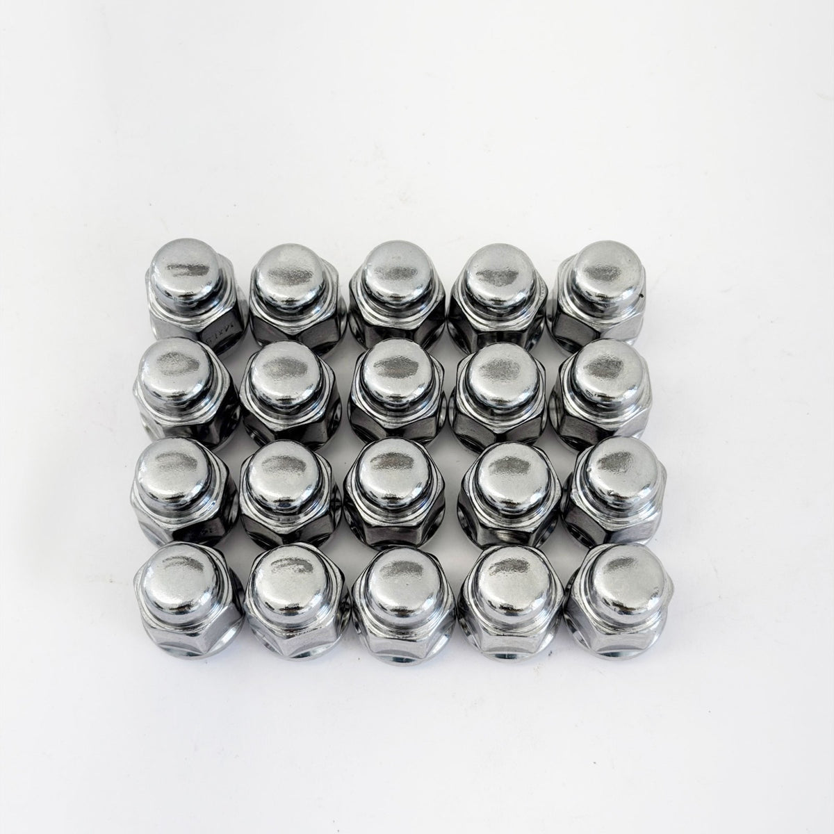 Bulge Acorn Lug Nuts 7/16"-20 – 60° Conical Seat, 3/4" Hex (20 Pack) – Chrome view 3