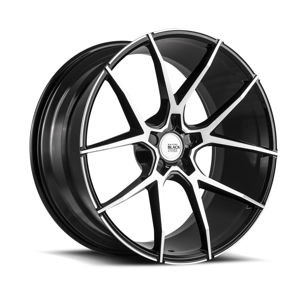 20" SAVINI BM14 MACHINED BLACK CONCAVE WHEELS RIMS FITS BMW 528 530 535 545 550