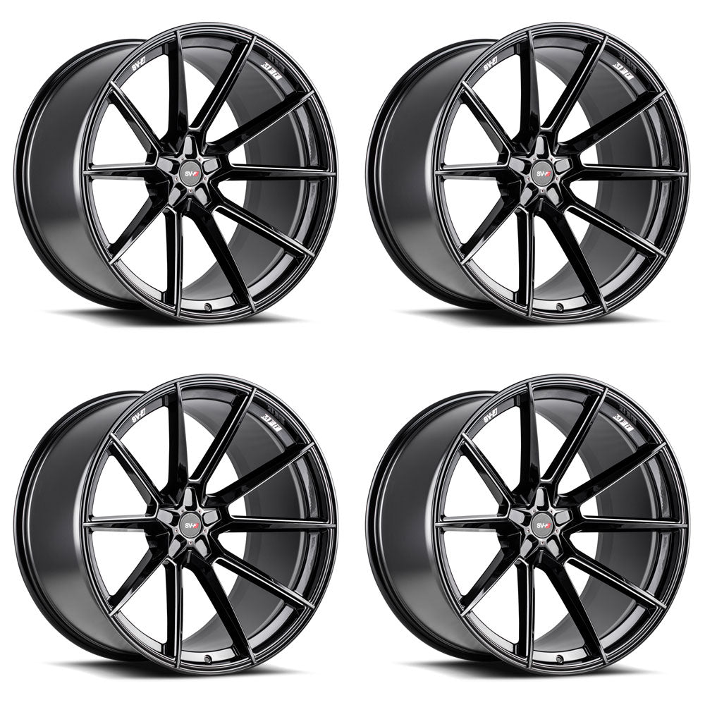 20" SAVINI SV-F4 BLACK CONCAVE WHEELS RIMS FITS BENZ W212 E350 E550 E63