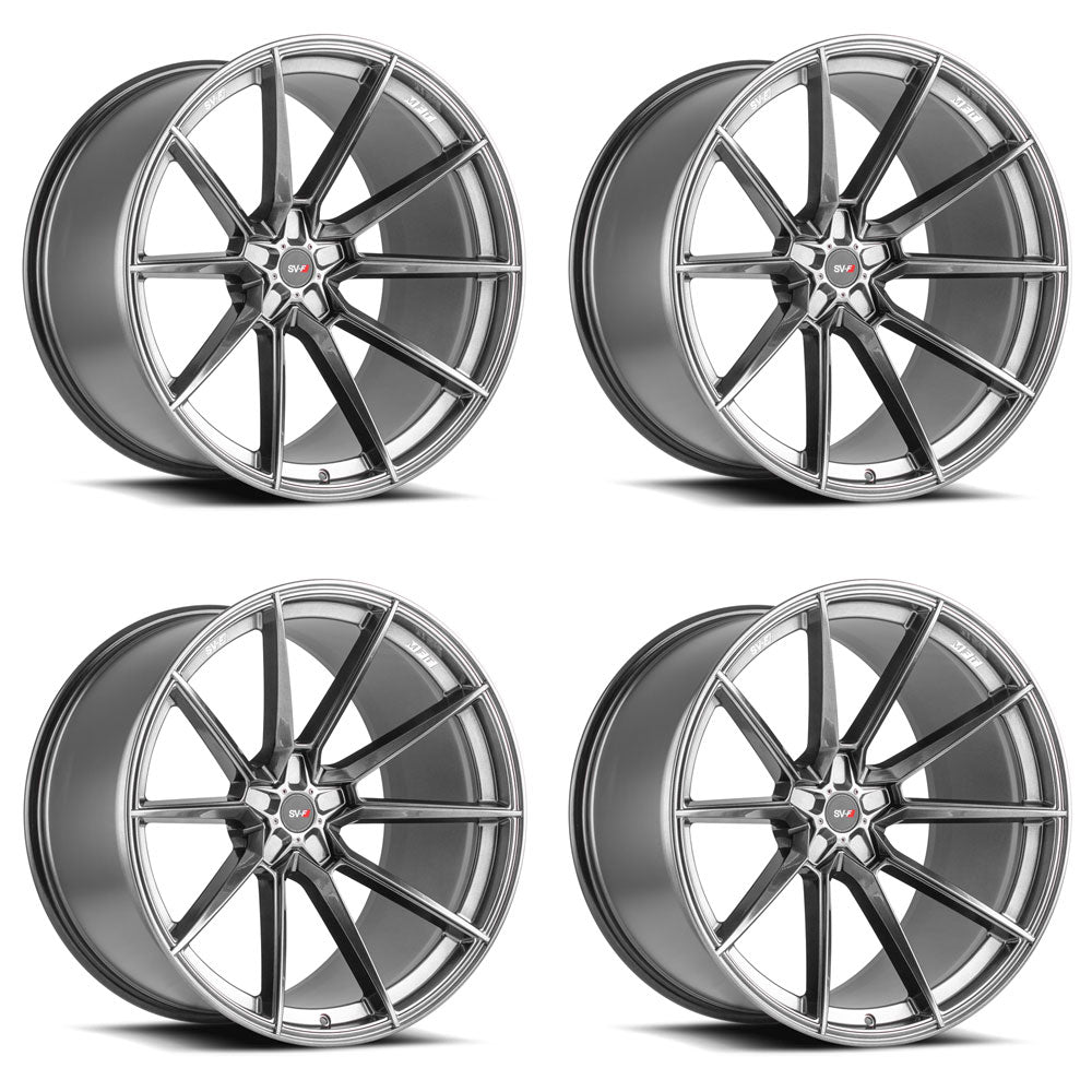 20" SAVINI SV-F4 GRAPHITE CONCAVE WHEELS RIMS FITS DODGE CHALLENGER RT SE