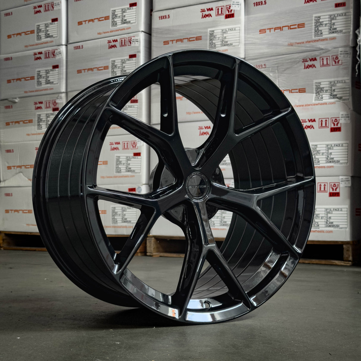 19" Stance SF14 Black 19x8.5 19x9.5 Concave Wheels Rims Fits Tesla Model Y