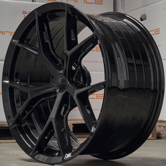 19" Stance SF14 Black 19x9.5 Concave Wheels Rims Fits Ford Mustang S550