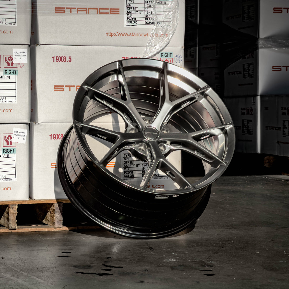 19" Stance SF14 Hyper Black 19x8.5 19x9.5 Concave Wheels Rims Fits Tesla Model 3