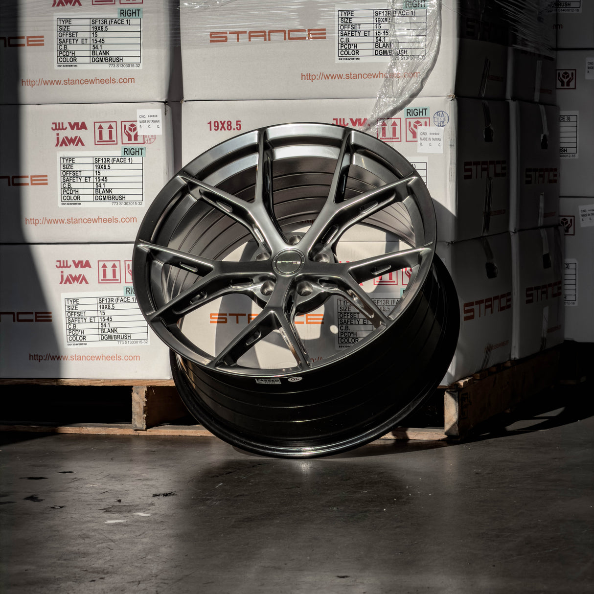 19" Stance SF14 Hyper Black 19x8.5 19x9.5 Concave Wheels Rims Fits Tesla Model 3