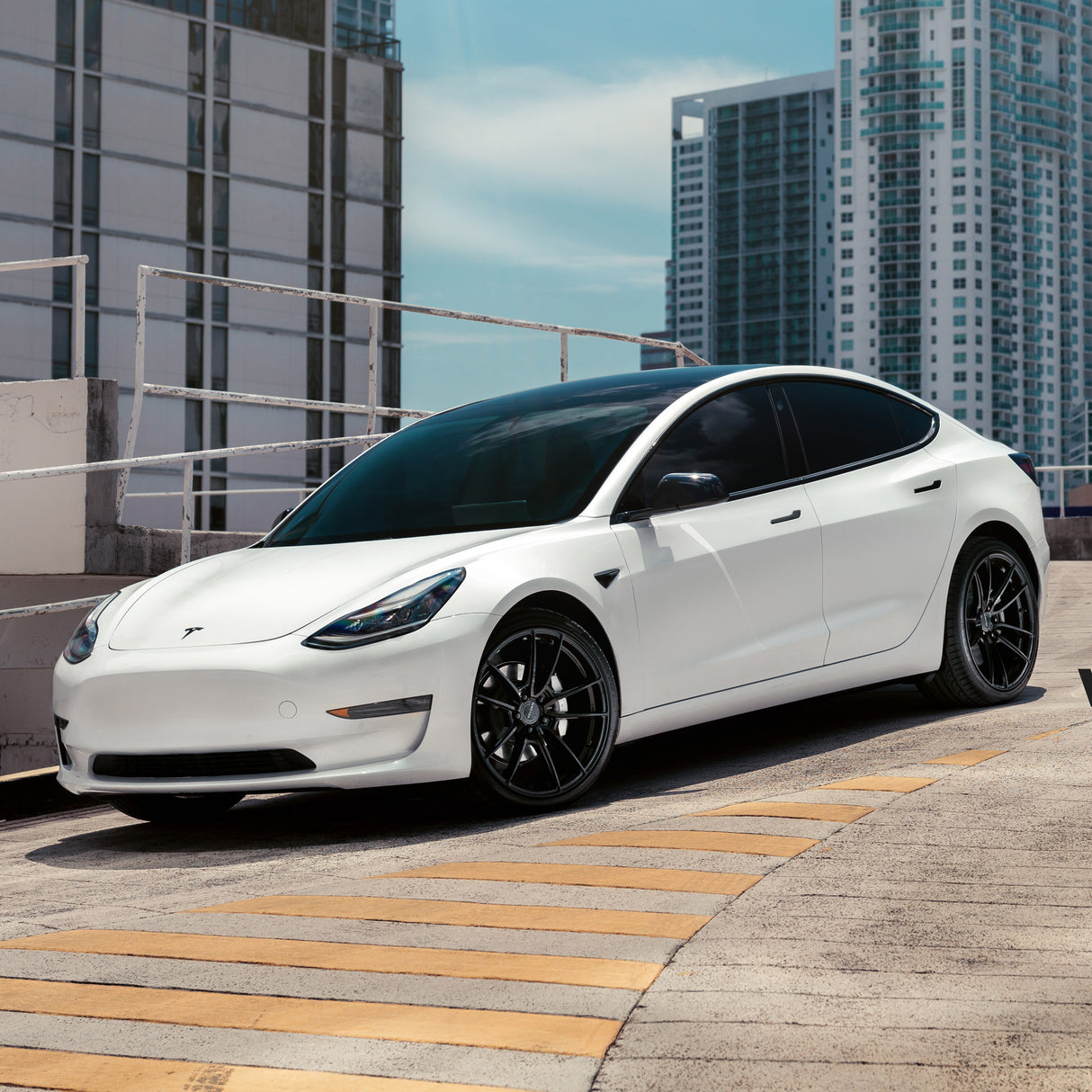 19" Velgen VF5 Gloss Black 19x9.5 19x10.5 Concave Wheels Rims Fits Tesla Model Y