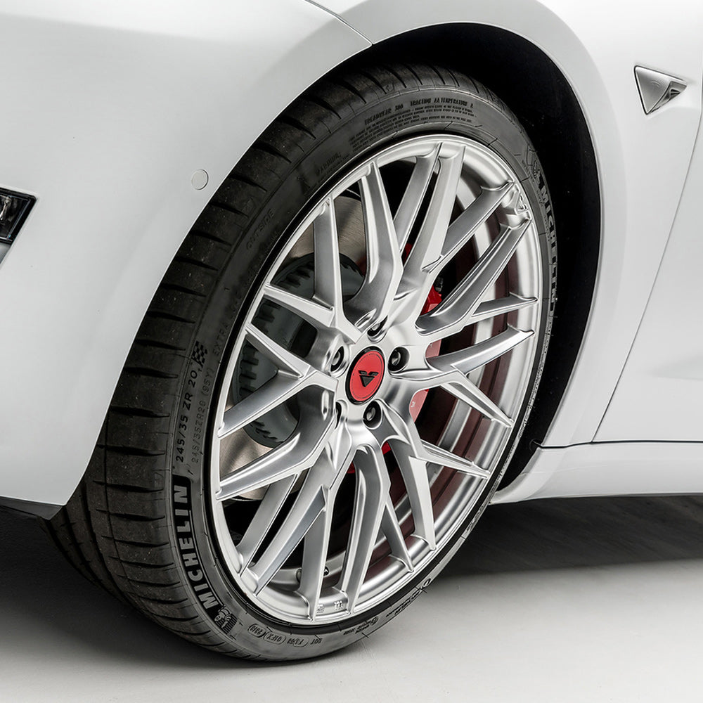 20" Vorsteiner V-FF 107 Silver Forged Concave Wheels Rims Fits Tesla Model Y