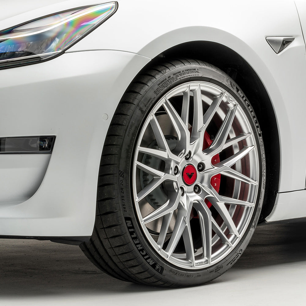 20" Vorsteiner V-FF 107 Silver Forged Concave Wheels Rims Fits Tesla Model Y