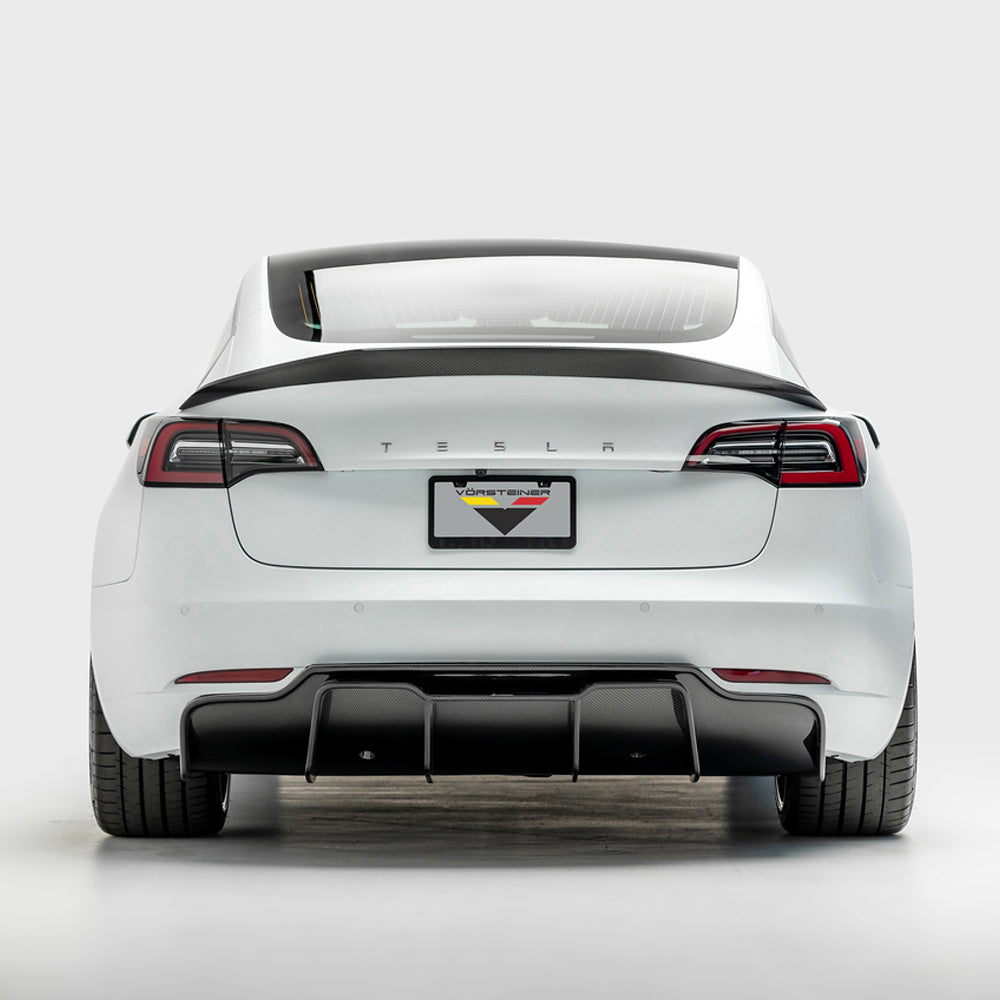 Vorsteiner Aero Volta Decklid Spoiler Carbon Fiber 2x2 Glossy Fits Tesla Model 3
