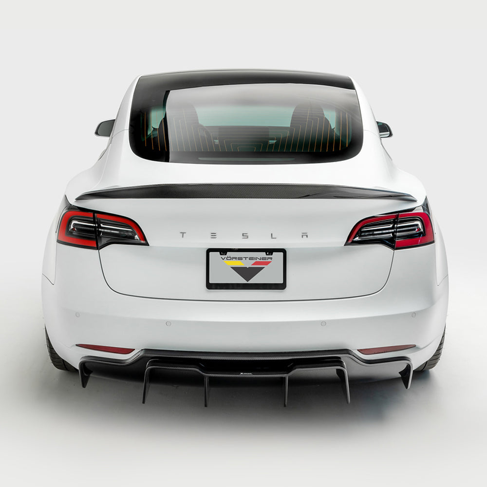 Vorsteiner Aero Volta Decklid Spoiler Carbon Fiber 2x2 Glossy Fits Tesla Model 3