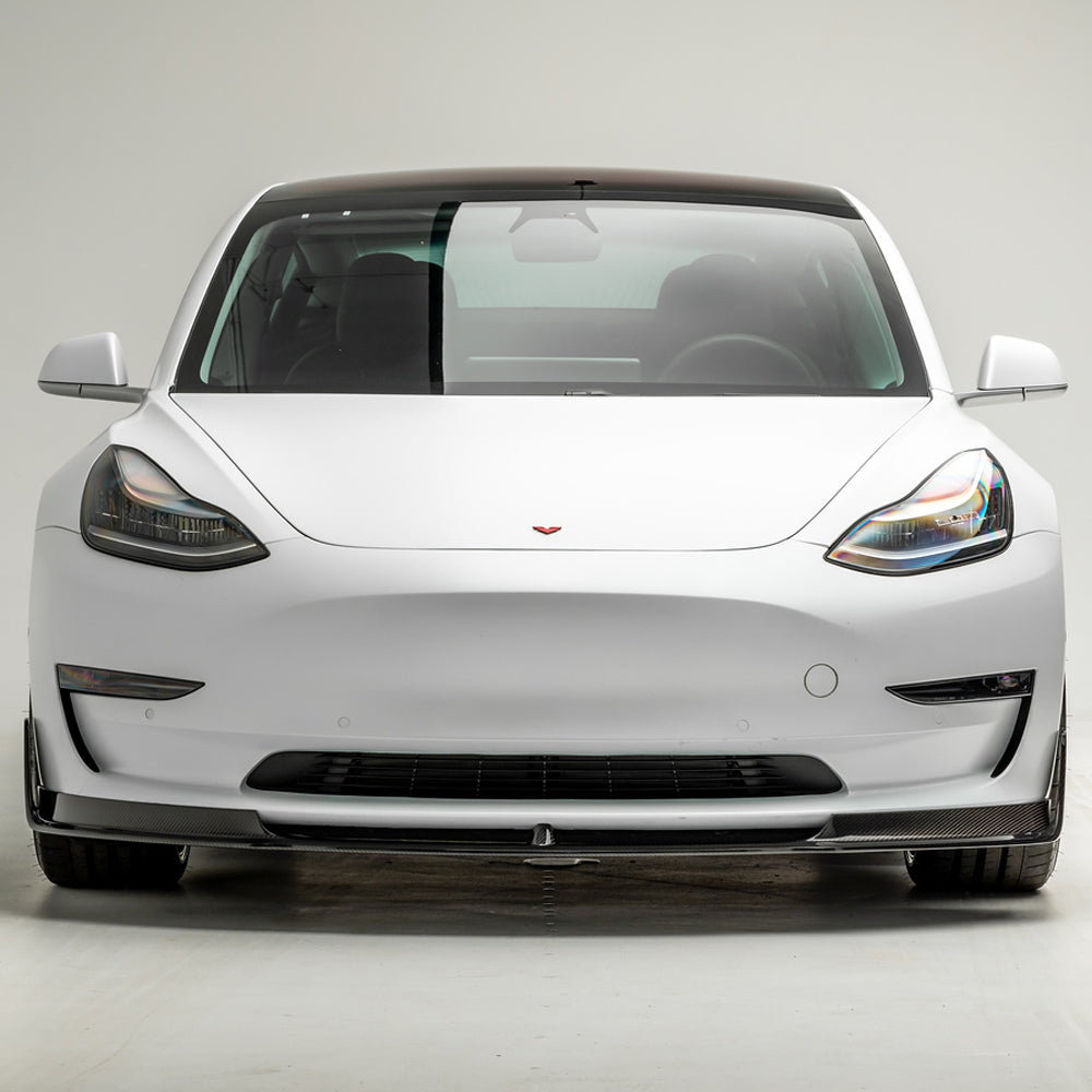 Vorsteiner Aero Volta Front Spoiler Carbon Fiber 2x2 Glossy Fits Tesla Model 3