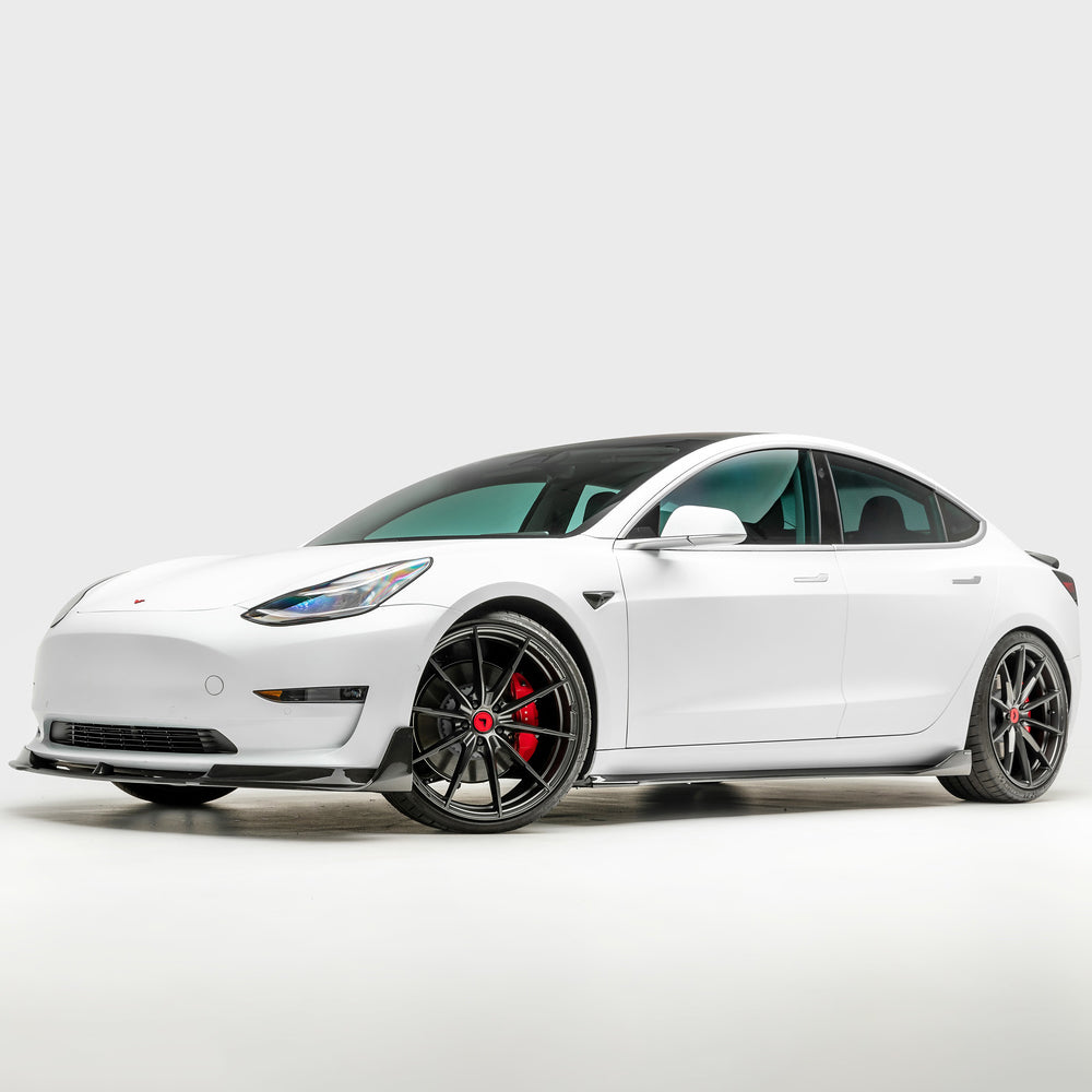 Vorsteiner Aero Volta Side Skirts Carbon Fiber 2x2 Glossy Fits Tesla Model 3