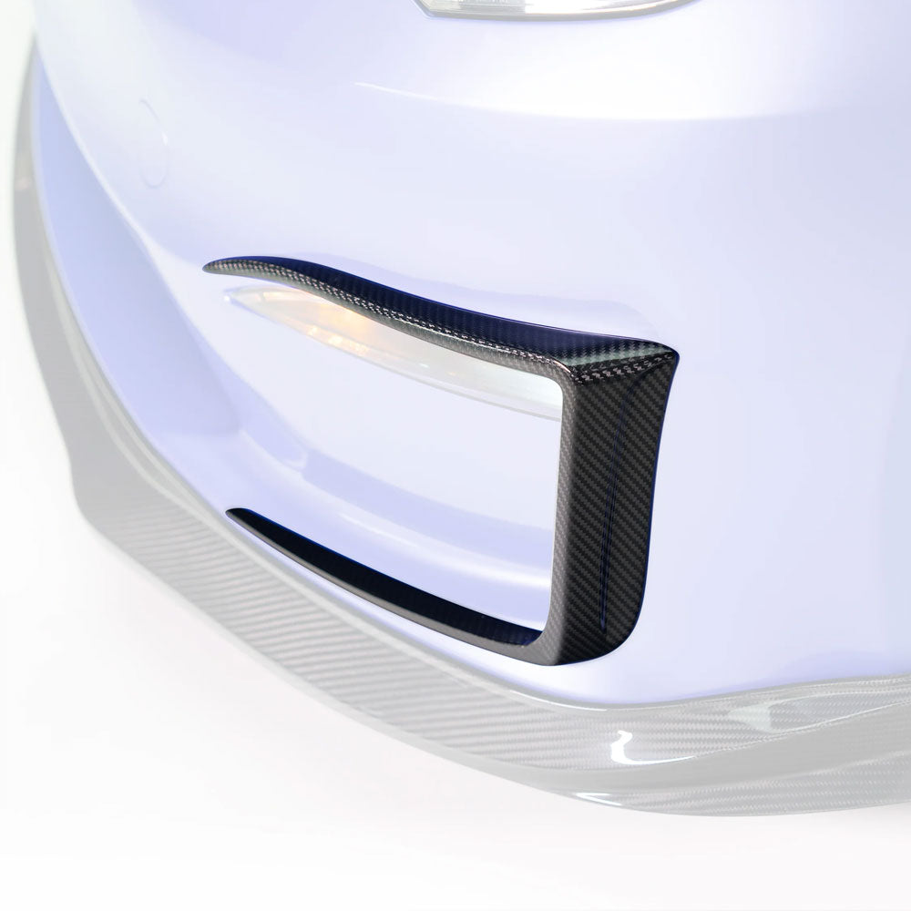 Vorsteiner Aero VRS Add On Bumper Flares Carbon Fiber Glossy Fits Tesla S Plaid