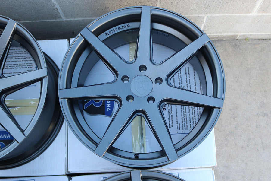 19" ROHANA RC7 GRAPHITE CONCAVE WHEELS RIMS FITS LEXUS IS250 IS350