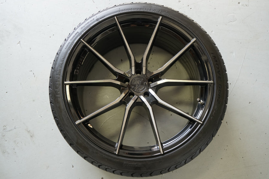 22" VERTINI RF1.2 BLACK FLOW FORM CONCAVE WHEELS RIMS FITS JAGUAR F-PACE