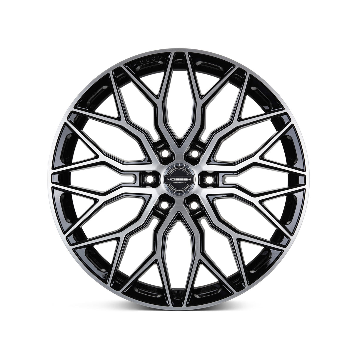20" Vossen HF6-3 Brushed Gloss Black 20x9.5 Wheels Fits Chevrolet Silverado 1500