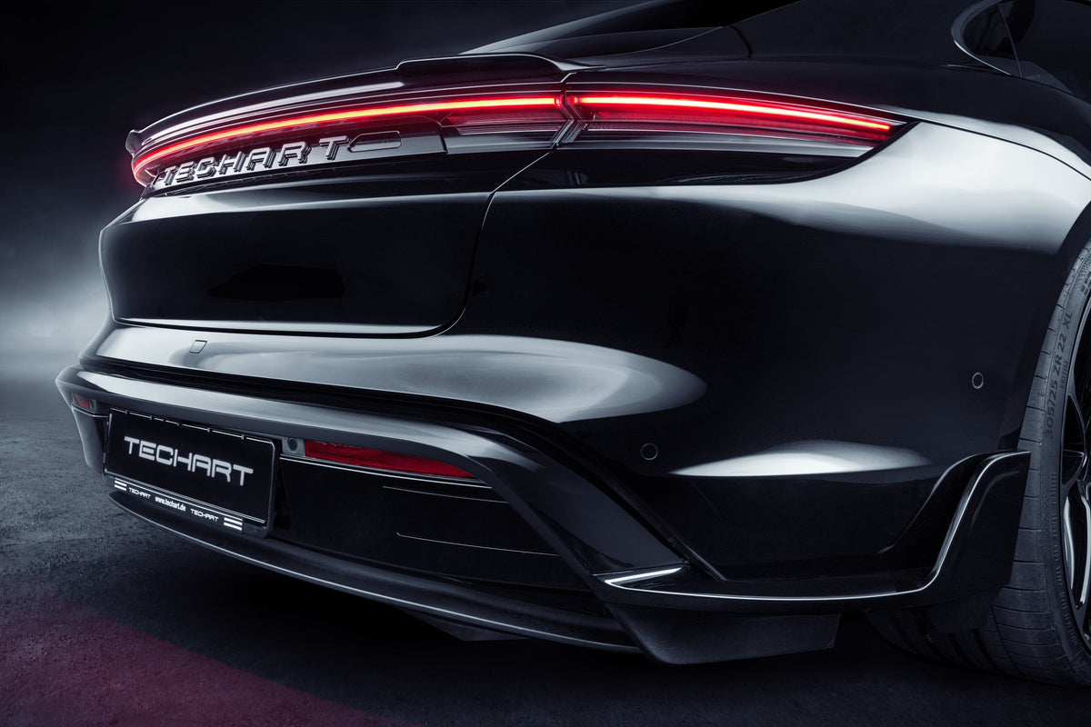 TECHART carbon diffuser on Porsche Taycan