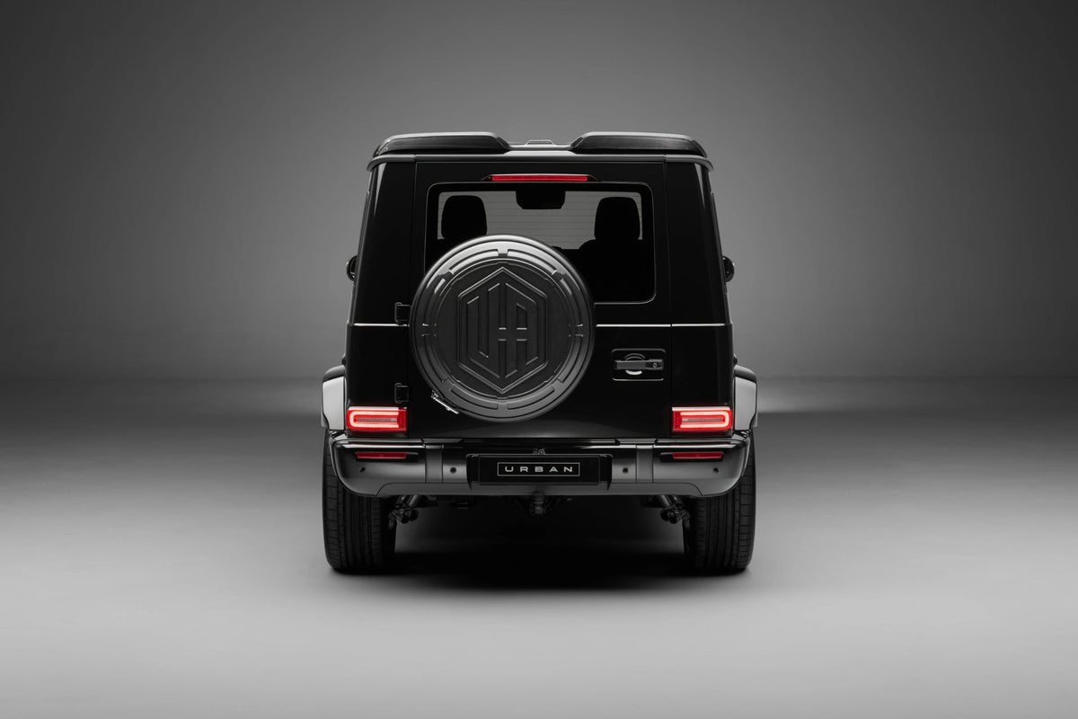 Urban UA Icon carbon spare wheel cover on Mercedes G63 W465