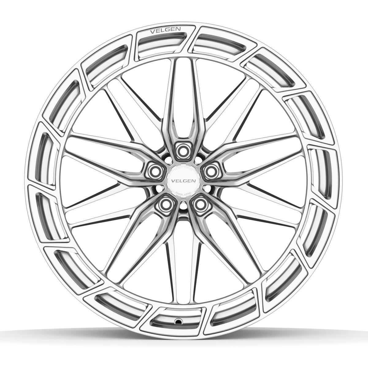 Velgen Forged VFHX-01AD Brushed Clear 22x10 wheel - angle view