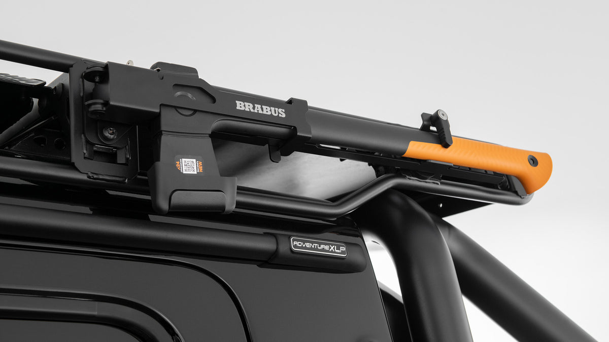BRABUS Adventure Axe mounted on Mercedes-AMG G63 W465 roof rack