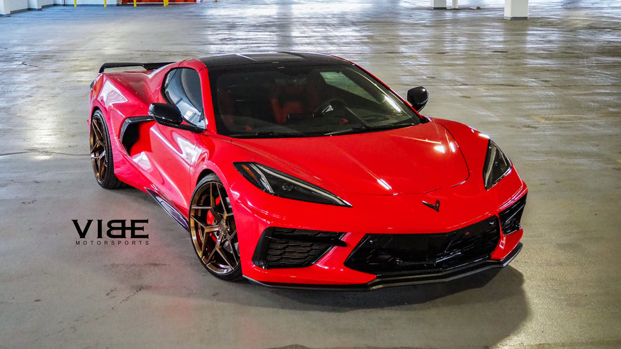 Chevrolet C8 Corvette on AG Luxury AGL53 forged wheels, 20x9 Front, 21x12 Rear in brushed antique bronze, polished pockets & lip - Vibe Motorsports build, photo 3