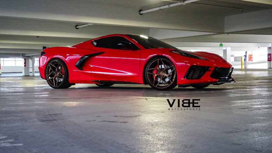 Chevrolet C8 Corvette on AG Luxury AGL53 forged wheels, 20x9 Front, 21x12 Rear in brushed antique bronze, polished pockets & lip - Vibe Motorsports build, photo 5