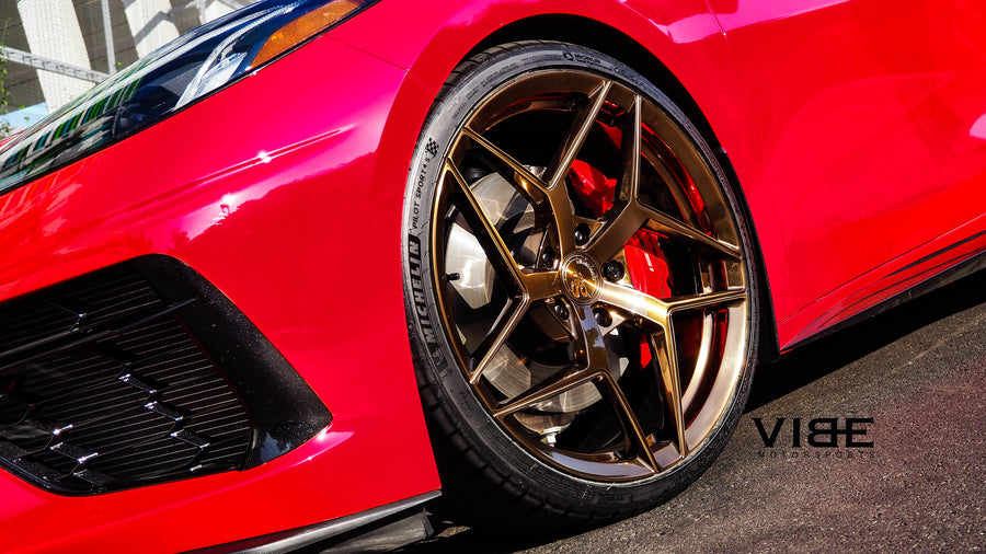 Chevrolet C8 Corvette on AG Luxury AGL53 forged wheels, 20x9 Front, 21x12 Rear in brushed antique bronze, polished pockets & lip - Vibe Motorsports build, photo 4
