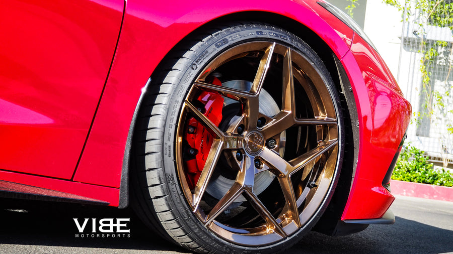 Chevrolet C8 Corvette on AG Luxury AGL53 forged wheels, 20x9 Front, 21x12 Rear in brushed antique bronze, polished pockets & lip - Vibe Motorsports build, photo 8