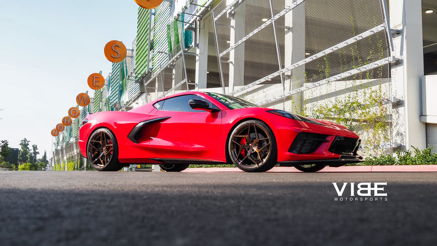 Chevrolet C8 Corvette on AG Luxury AGL53 forged wheels, 20x9 Front, 21x12 Rear in brushed antique bronze, polished pockets & lip - Vibe Motorsports build, photo 7