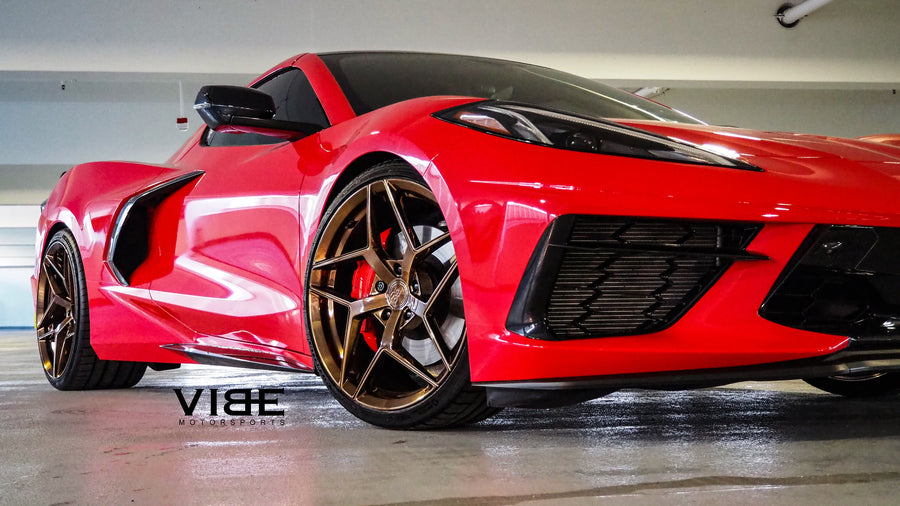 Chevrolet C8 Corvette on AG Luxury AGL53 forged wheels, 20x9 Front, 21x12 Rear in brushed antique bronze, polished pockets & lip - Vibe Motorsports build, photo 2