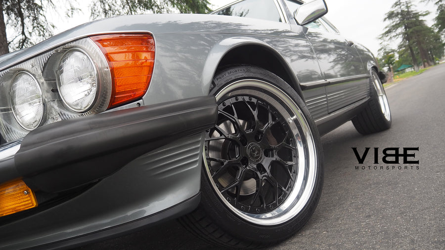 Mercedes-Benz 560SL on AG Luxury AGL43 forged wheels, 18x8.5 Front, 18x9.5 Rear in gloss black center, high polished lip (3-piece standard profile) - Vibe Motorsports build, photo 5