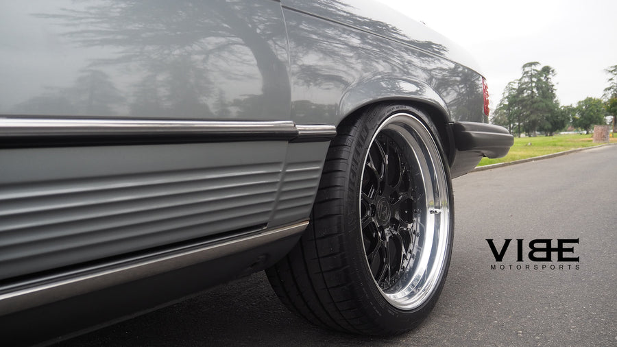 Mercedes-Benz 560SL on AG Luxury AGL43 forged wheels, 18x8.5 Front, 18x9.5 Rear in gloss black center, high polished lip (3-piece standard profile) - Vibe Motorsports build, photo 8