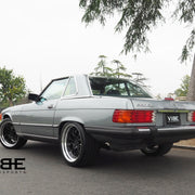Mercedes-Benz 560SL on AG Luxury AGL43 forged wheels, 18x8.5 Front, 18x9.5 Rear in gloss black center, high polished lip (3-piece standard profile) - Vibe Motorsports build, photo 3