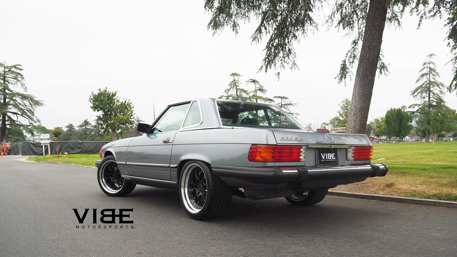 Mercedes-Benz 560SL on AG Luxury AGL43 forged wheels, 18x8.5 Front, 18x9.5 Rear in gloss black center, high polished lip (3-piece standard profile) - Vibe Motorsports build, photo 3