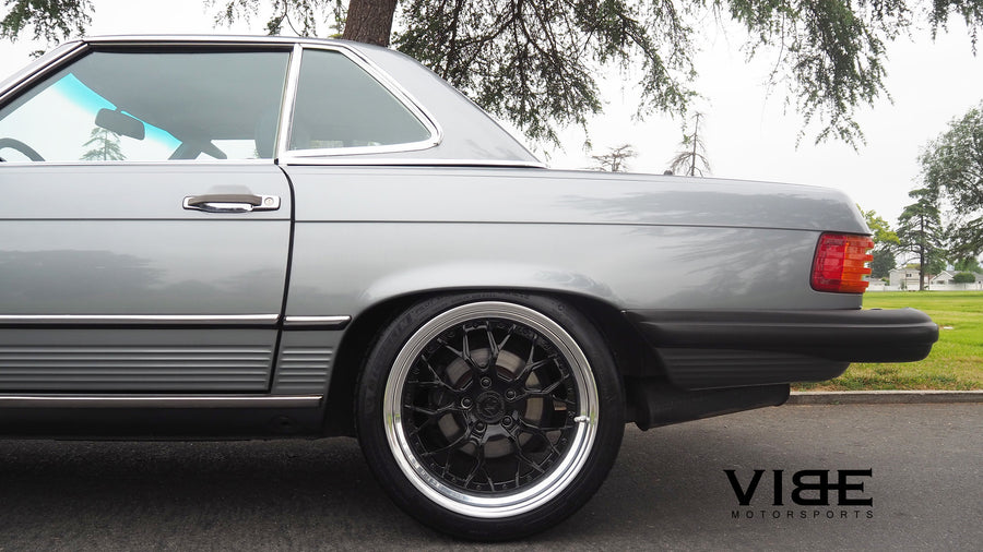 Mercedes-Benz 560SL on AG Luxury AGL43 forged wheels, 18x8.5 Front, 18x9.5 Rear in gloss black center, high polished lip (3-piece standard profile) - Vibe Motorsports build, photo 6