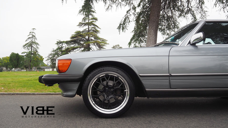 Mercedes-Benz 560SL on AG Luxury AGL43 forged wheels, 18x8.5 Front, 18x9.5 Rear in gloss black center, high polished lip (3-piece standard profile) - Vibe Motorsports build, photo 4