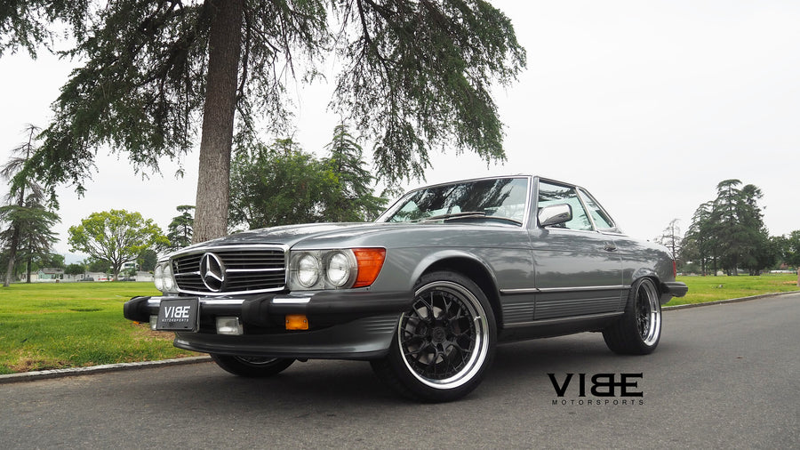Mercedes-Benz 560SL on AG Luxury AGL43 forged wheels, 18x8.5 Front, 18x9.5 Rear in gloss black center, high polished lip (3-piece standard profile) - Vibe Motorsports build, photo 7