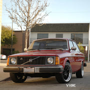 1979 Volvo 240 DL Coupe on AG Luxury AGL43 forged wheels, 18x8 in gloss black face, polished lip (3-piece standard profile) - Vibe Motorsports build, photo 3