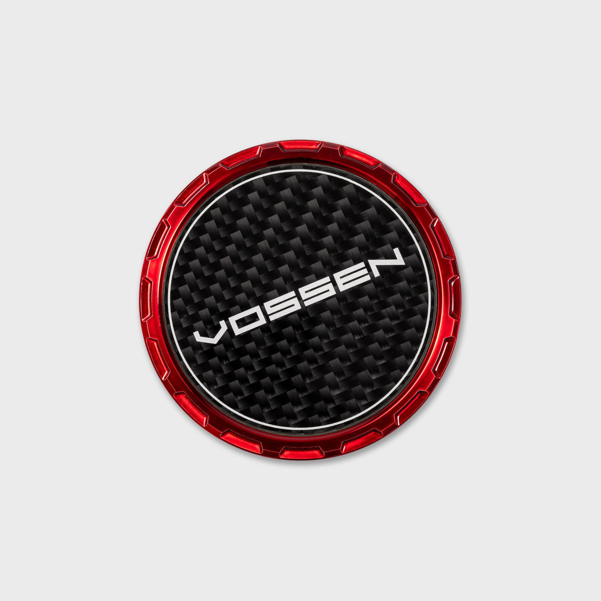 Vossen Classic Carbon Billet Sport center cap Vossen Red / Twill Weave Carbon Insert – view 1