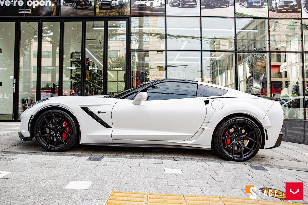 19/20" Vossen HF5 Satin Black 19x10 20x12 Concave Wheels Rims Fit Chevrolet Corvette C7 Z06 Grand Sport