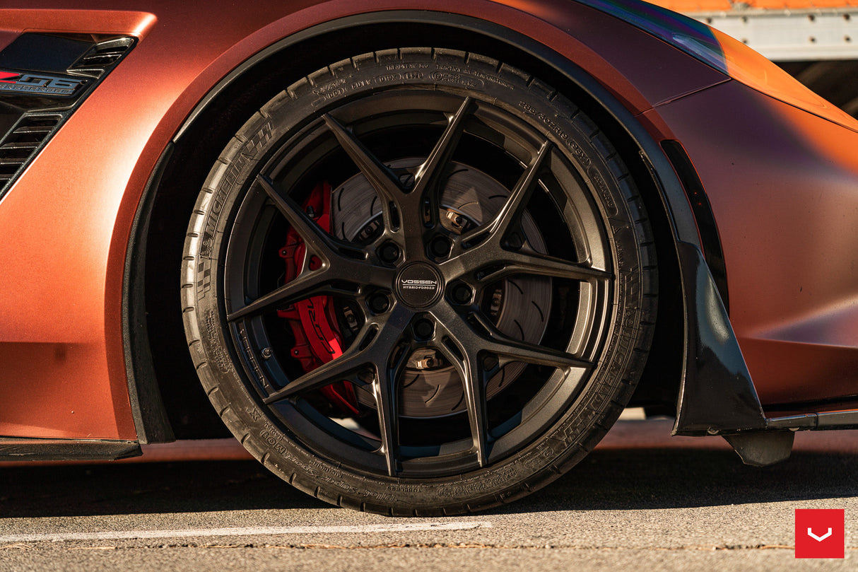 19/20" Vossen HF5 Satin Black 19x10 20x12 Concave Wheels Rims Fit Chevrolet Corvette C7 Z06 Grand Sport