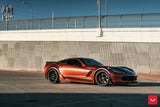 19/20" Vossen HF5 Satin Black 19x10 20x12 Concave Wheels Rims Fit Chevrolet Corvette C7 Z06 Grand Sport