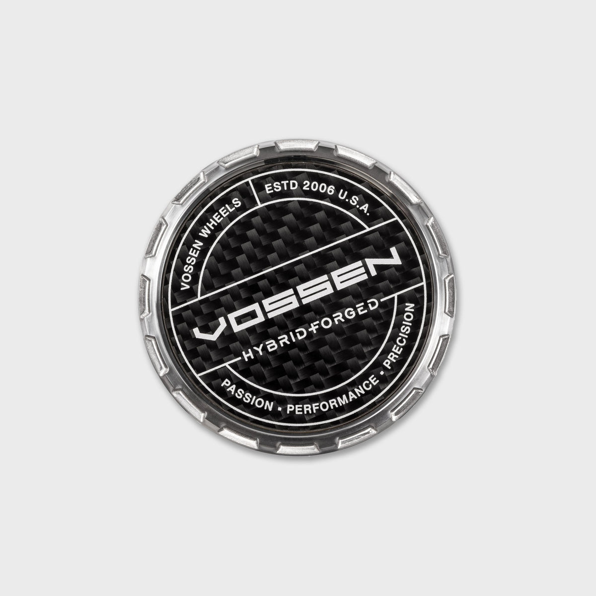 Vossen Hybrid Forged Carbon Billet Sport center cap Gloss Clear / Twill Weave Carbon Insert – view 1